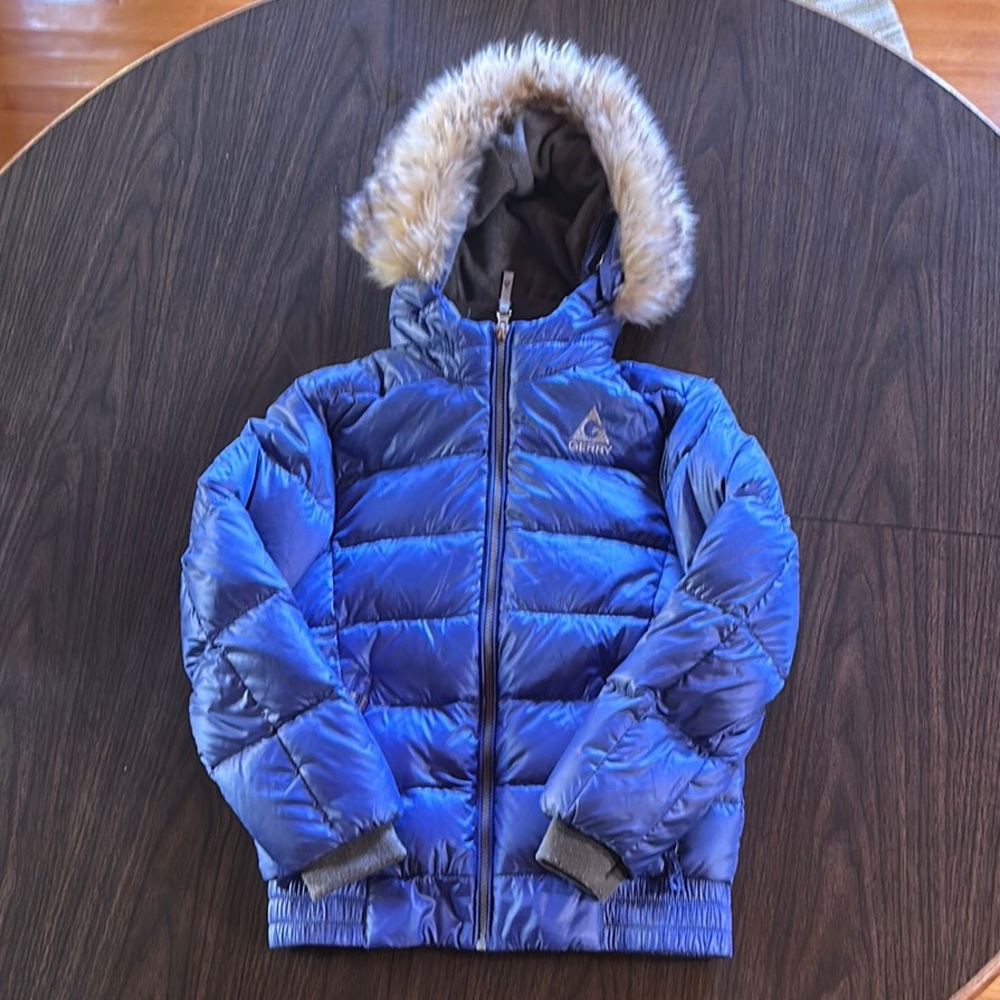 Gerry Weber Navy Puffer Jacket with Fur Trim